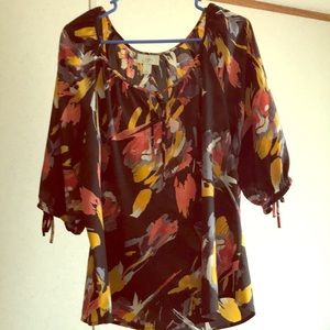 LOFT ANN TAYLOR top with tie sleeves